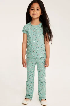 Blomstrete leggings med sleng i bomullstrikot