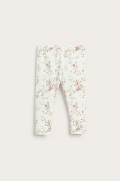 Blomstrete leggings med volanger