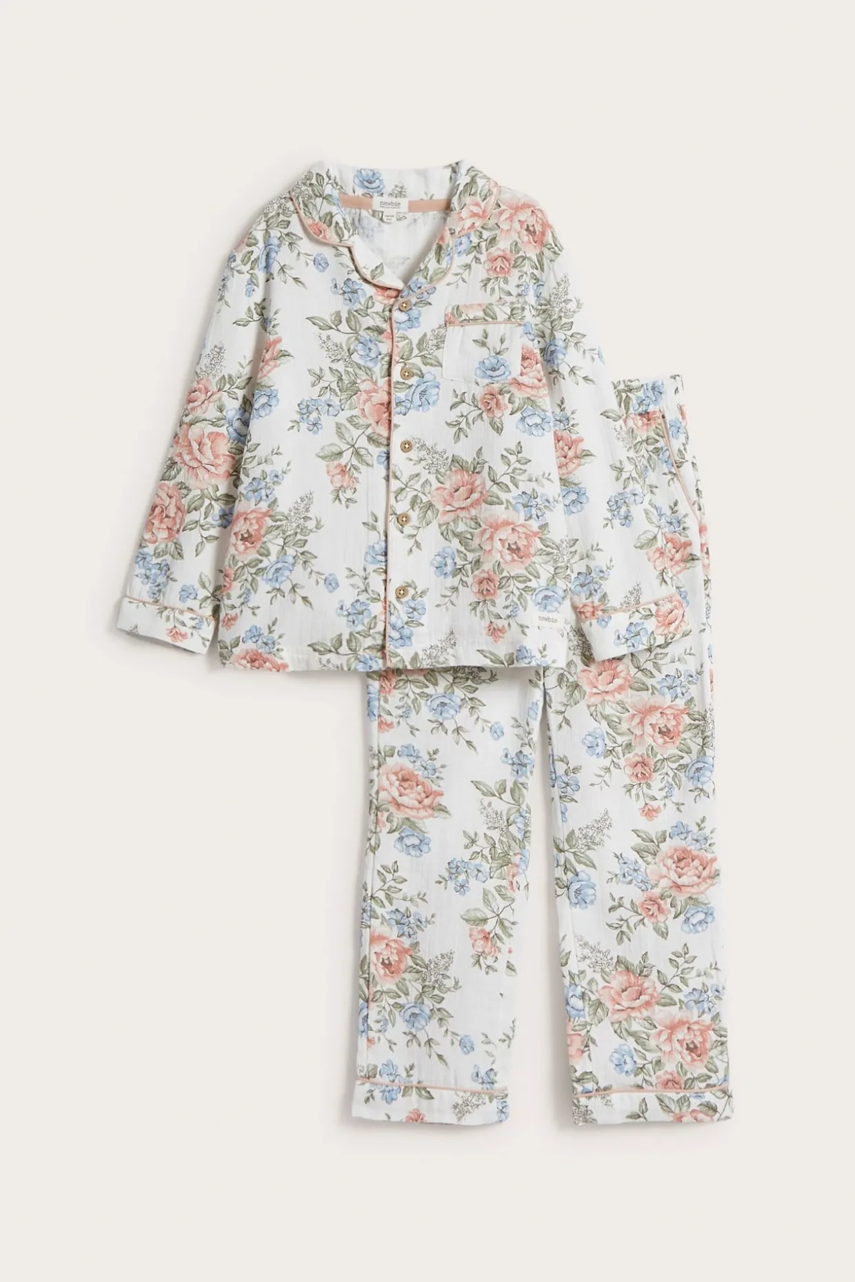 Blomstrete pyjamas | Offwhite | Barn | Newbie