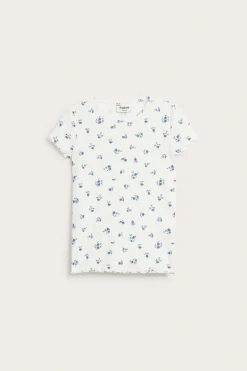 Blomstrete ribbestrikket topp