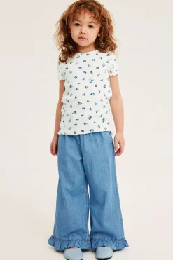 Blomstrete ribbestrikket topp