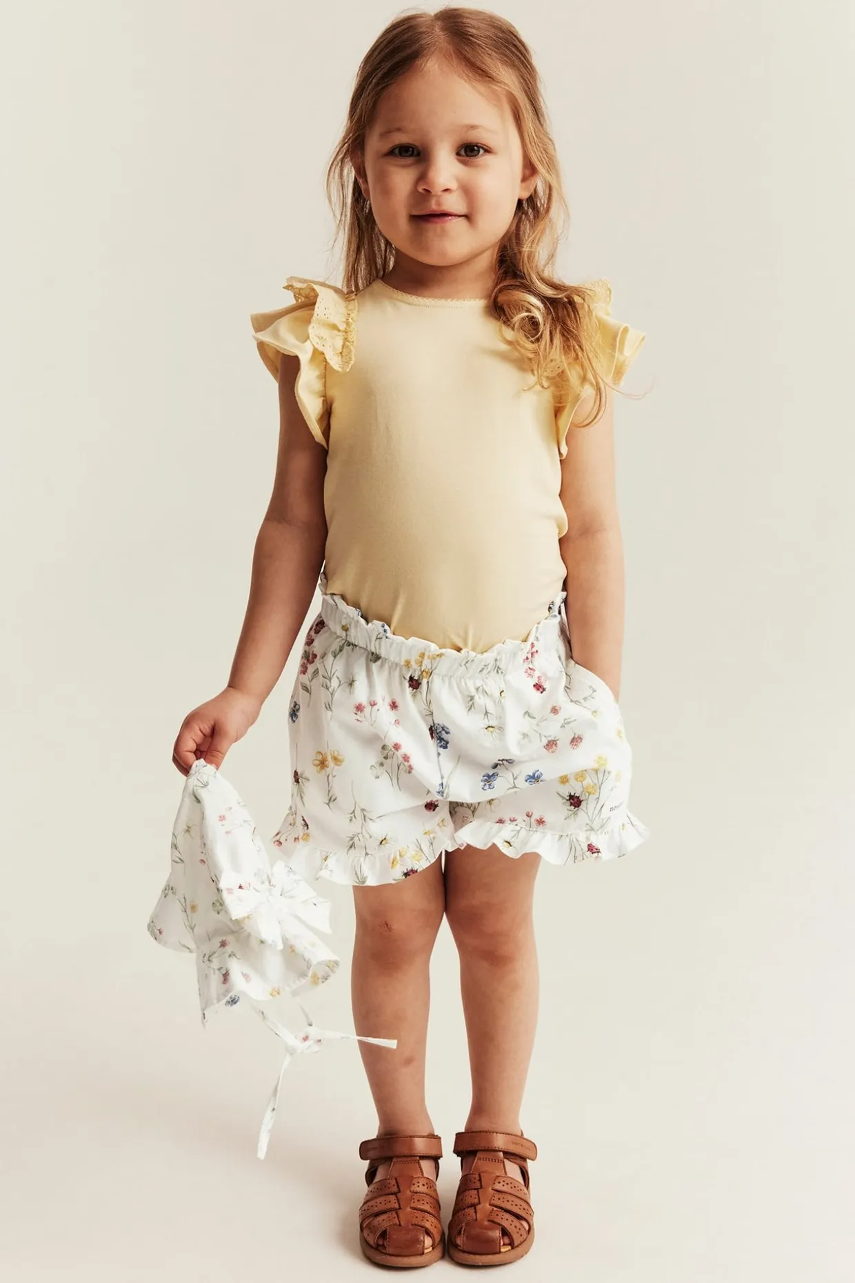 Blomstrete shorts i jersey