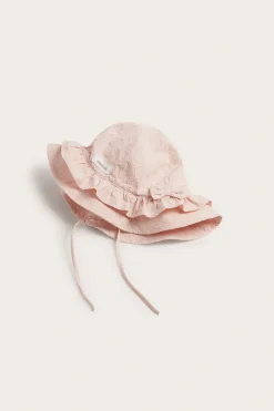 Blomstrete solhatt med sløyfe