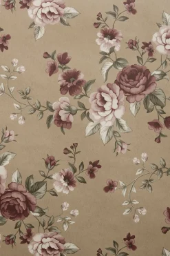 Blomstrete tapet | Lysebrun | Baby | Newbie