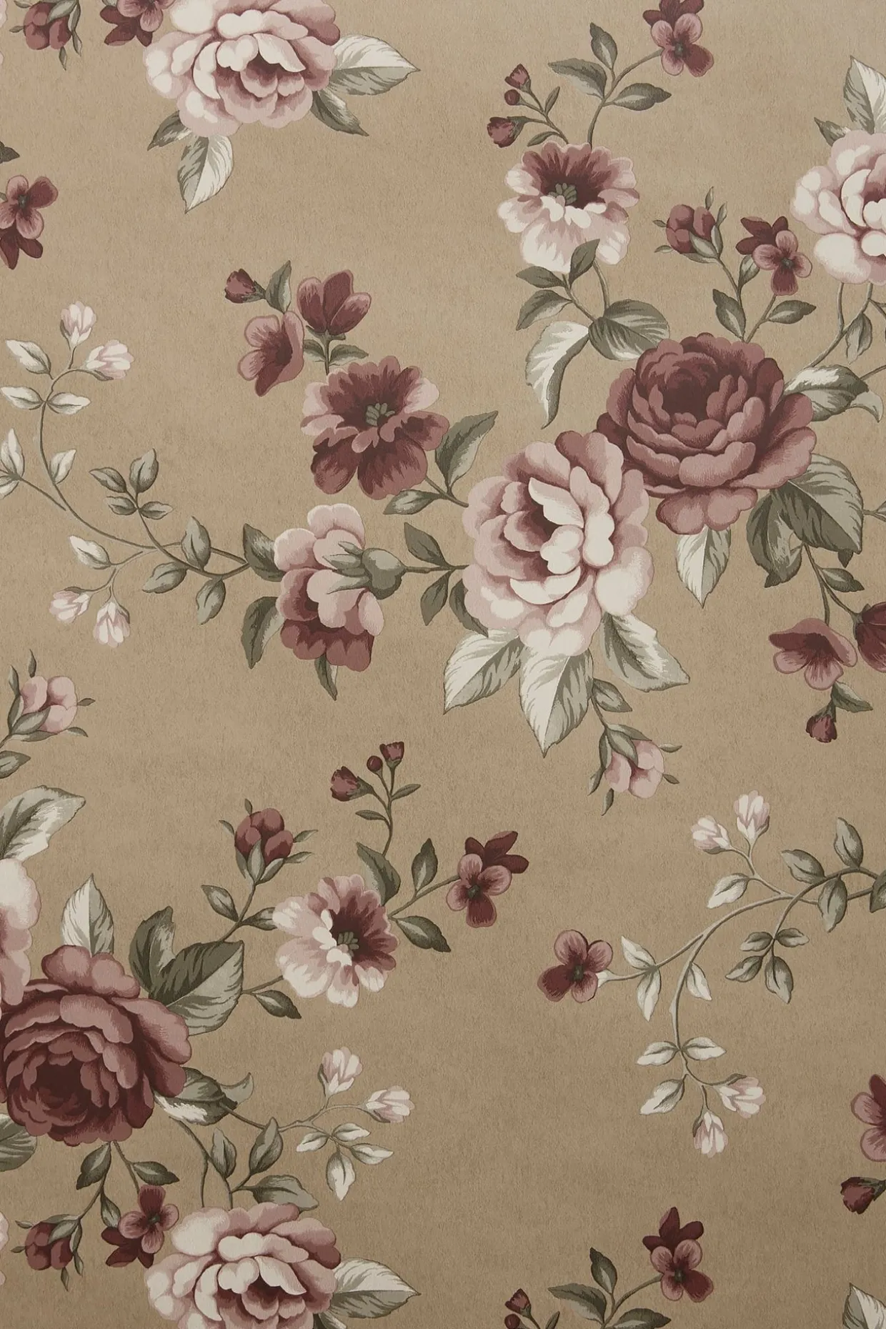 Blomstrete tapet | Lysebrun | Baby | Newbie