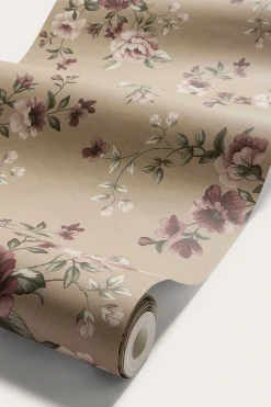 Blomstrete tapet | Lysebrun | Baby | Newbie