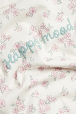 Blomstrete topp i bomullstrikot