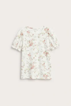 Blomstrete topp med puffermer