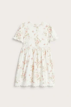 Blomstret kjole med puffermer
