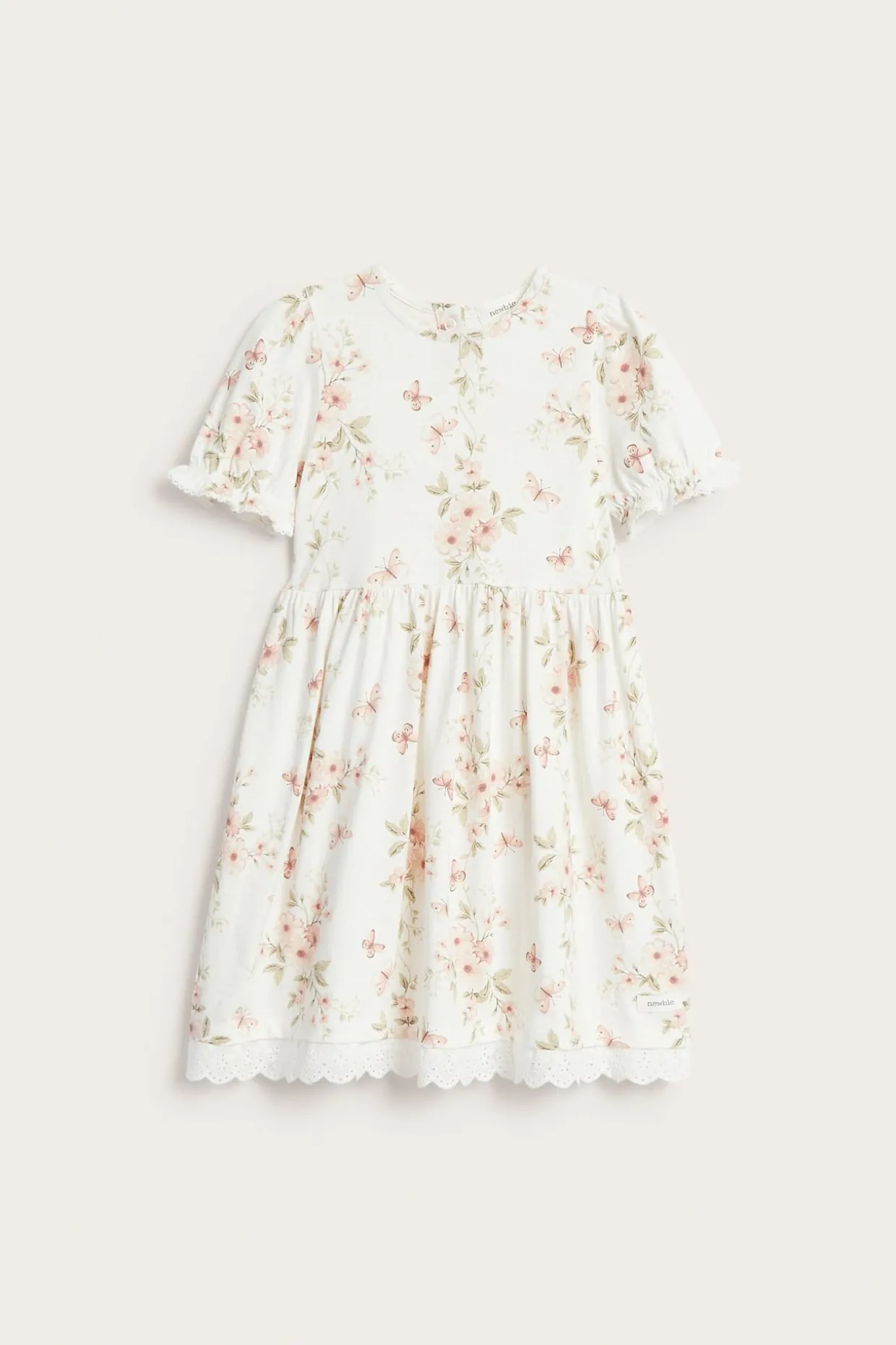 Blomstret kjole med puffermer