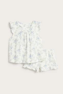 Blomstret pyjamas med volanger