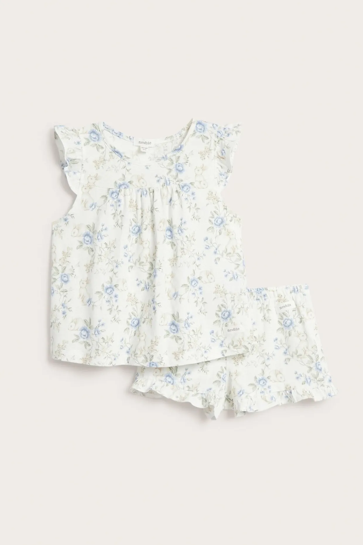 Blomstret pyjamas med volanger