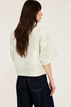 Bluse med jacquardmønster