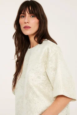 Bluse med jacquardmønster