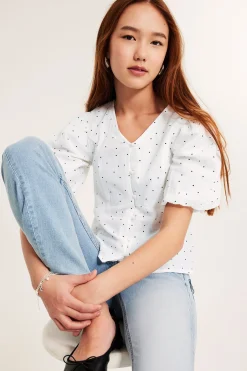 Bluse med puffermer