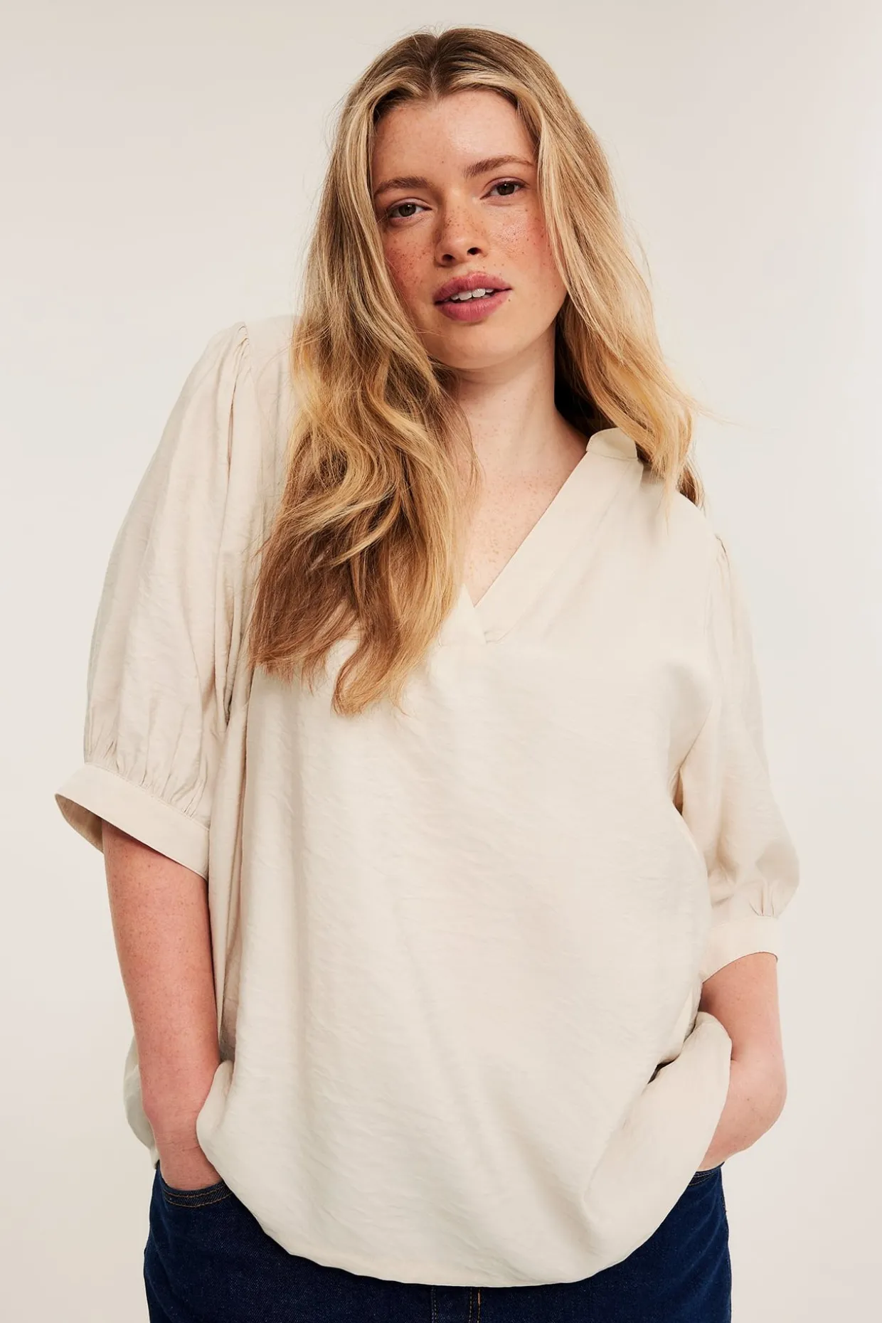 Bluse med puffermer