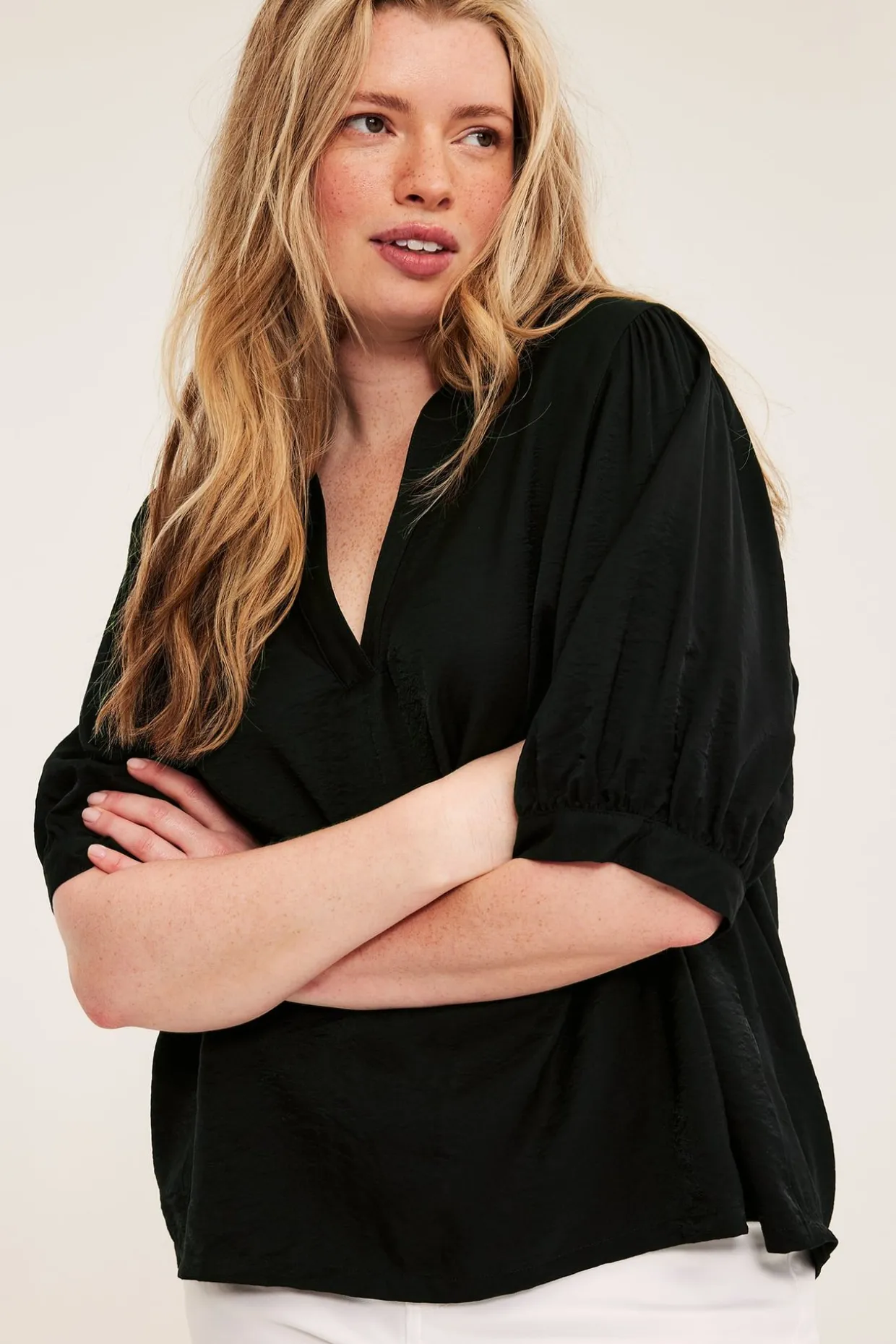 Bluse med puffermer
