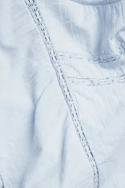 Bomullsbluse med blondedetaljer