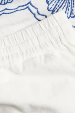 Bomullsshorts med broderie anglais