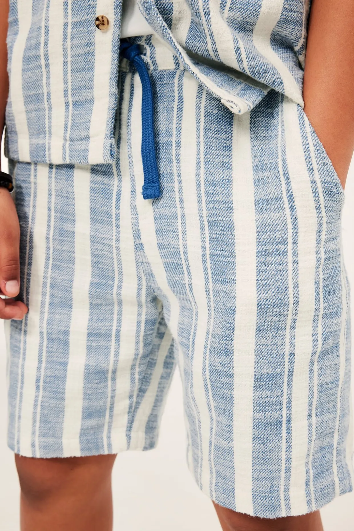 Bomullsshorts med strikk i midjen