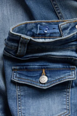Bootcut jeans med lav midje og tofargede ben