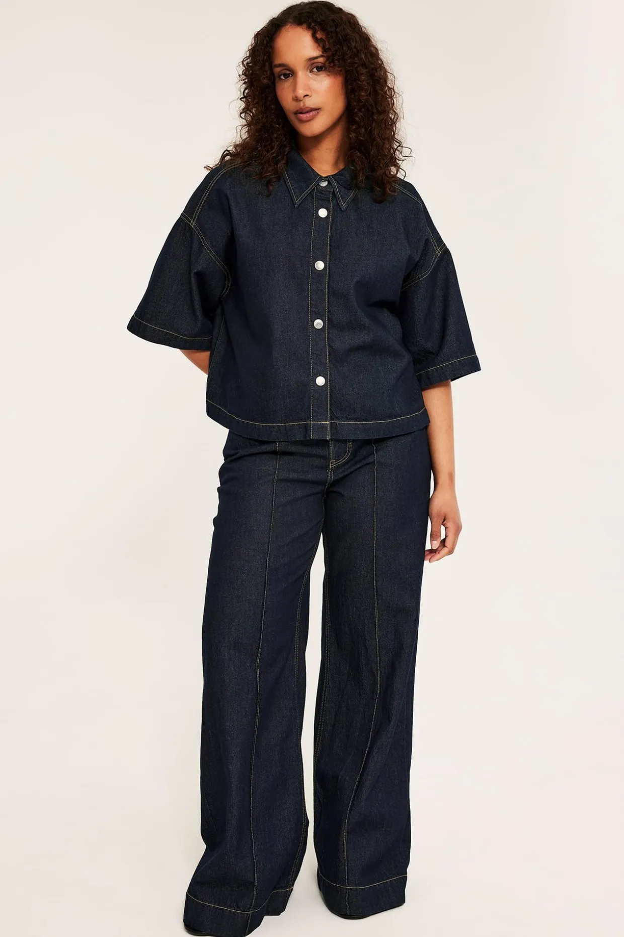 Boxy jeansskjorte