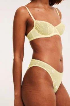 Brazilian-truse i mesh med broderi