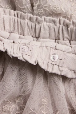 Brodert meshskjørt med volanger