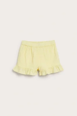 Brodert shorts med volang