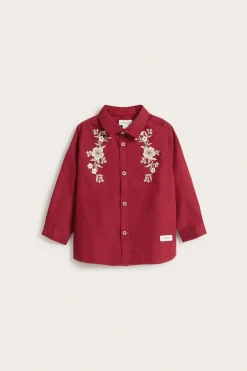 Brodert skjorte | Rød | Baby | Newbie