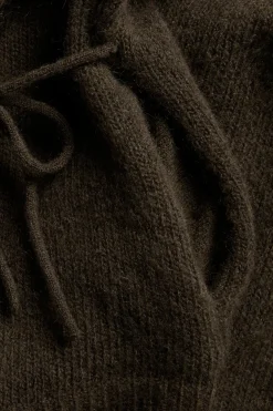 Cardigan i ullblanding med knytebånd