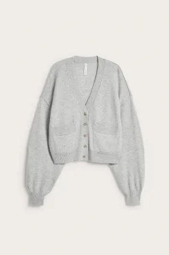Cardigan i ull- og kasjmirblanding