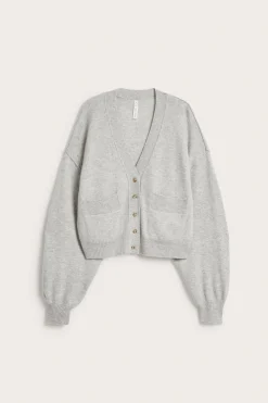 Cardigan i ull- og kasjmirblanding