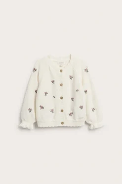 Cardigan med broderte blomster