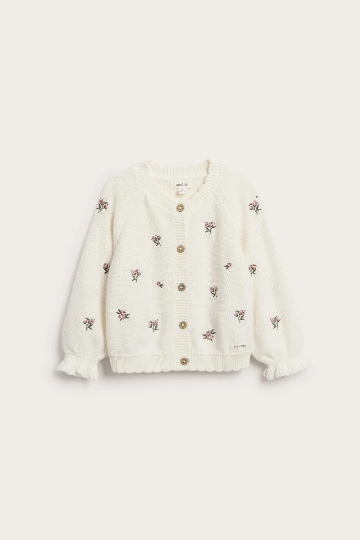 Cardigan med broderte blomster