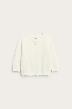 Cardigan med pointelle-mønster