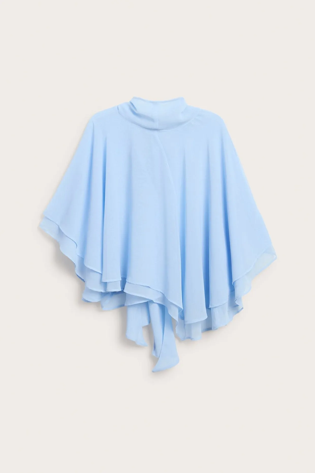 Chiffonbluse med kappesilhuett