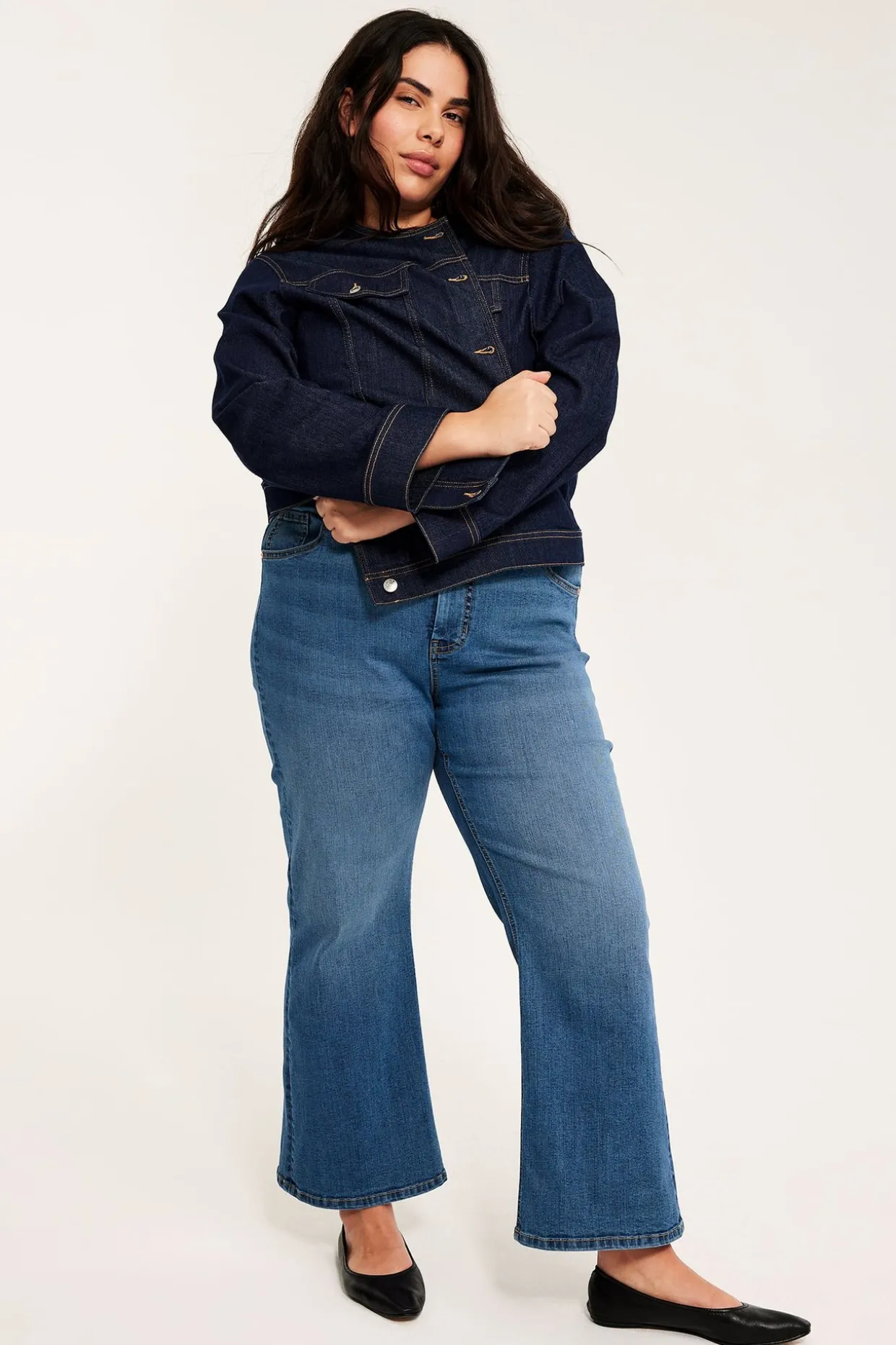 Cropped flare jeans high waist