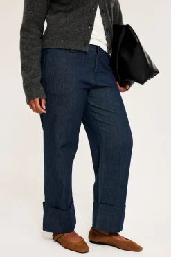 Cropped straight jeans high waist