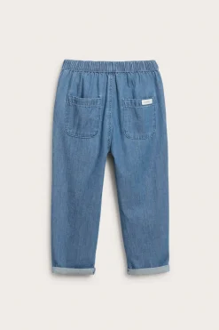 Denimbukser med snøring