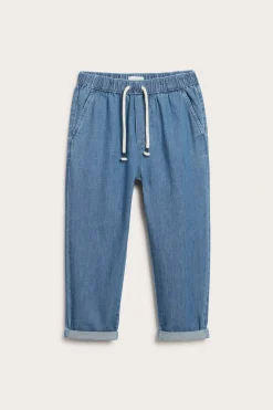 Denimbukser med snøring