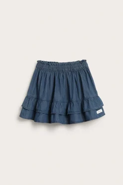 Denimskjørt med volanger