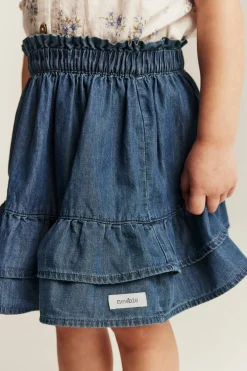 Denimskjørt med volanger