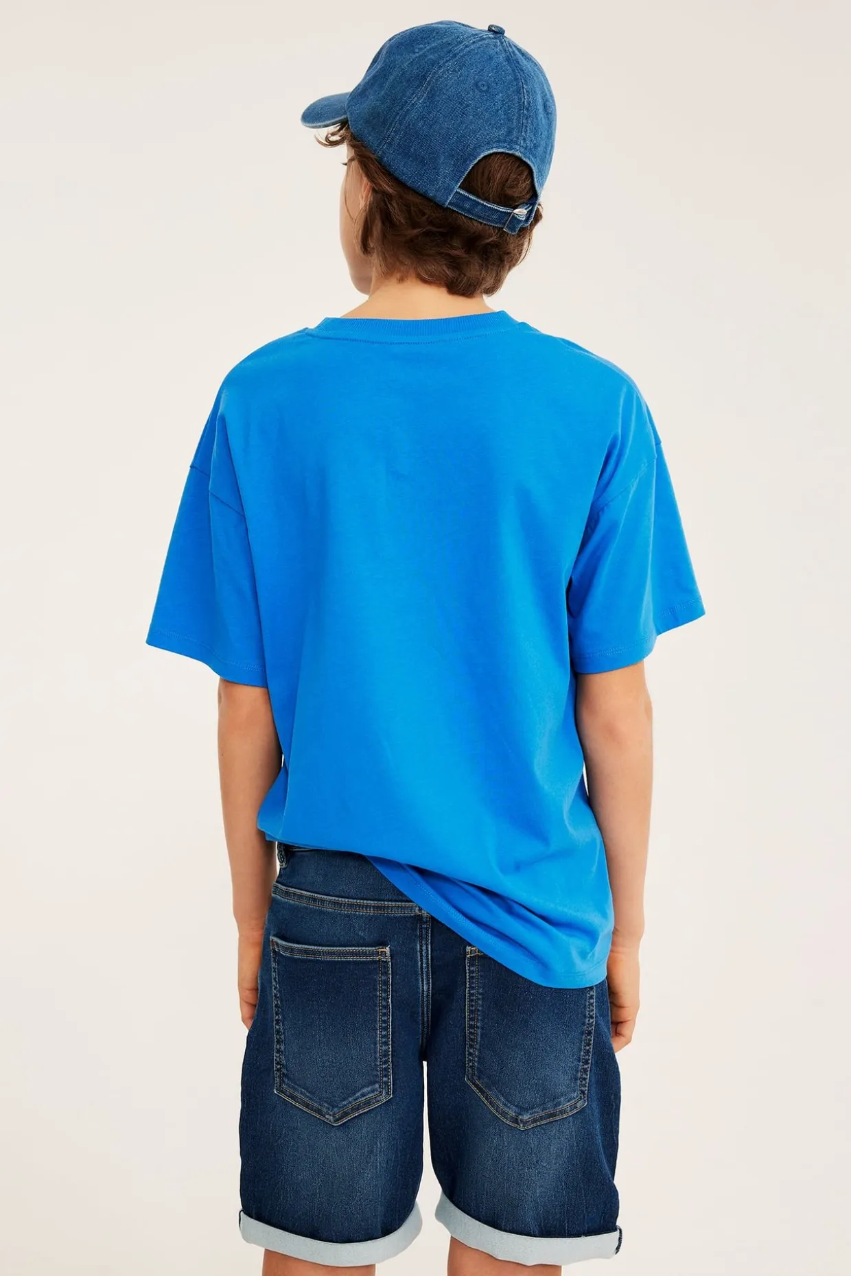 Elastiske jeansshorts i joggerdenim