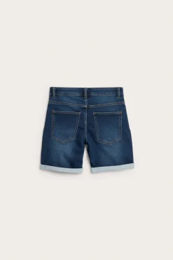 Elastiske jeansshorts i joggerdenim