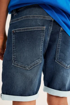 Elastiske jeansshorts i joggerdenim