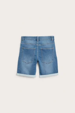 Elastiske jeansshorts i joggerdenim
