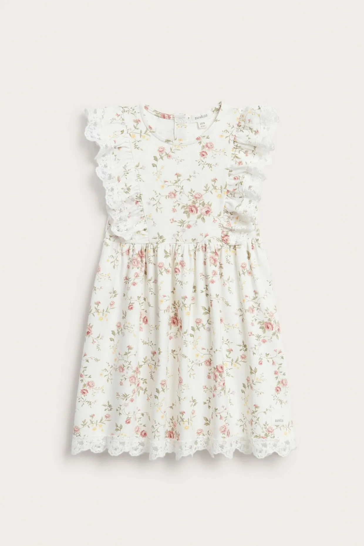 Ermeløs blomstrete kjole