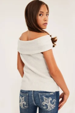 Ermeløs off-shoulder-topp