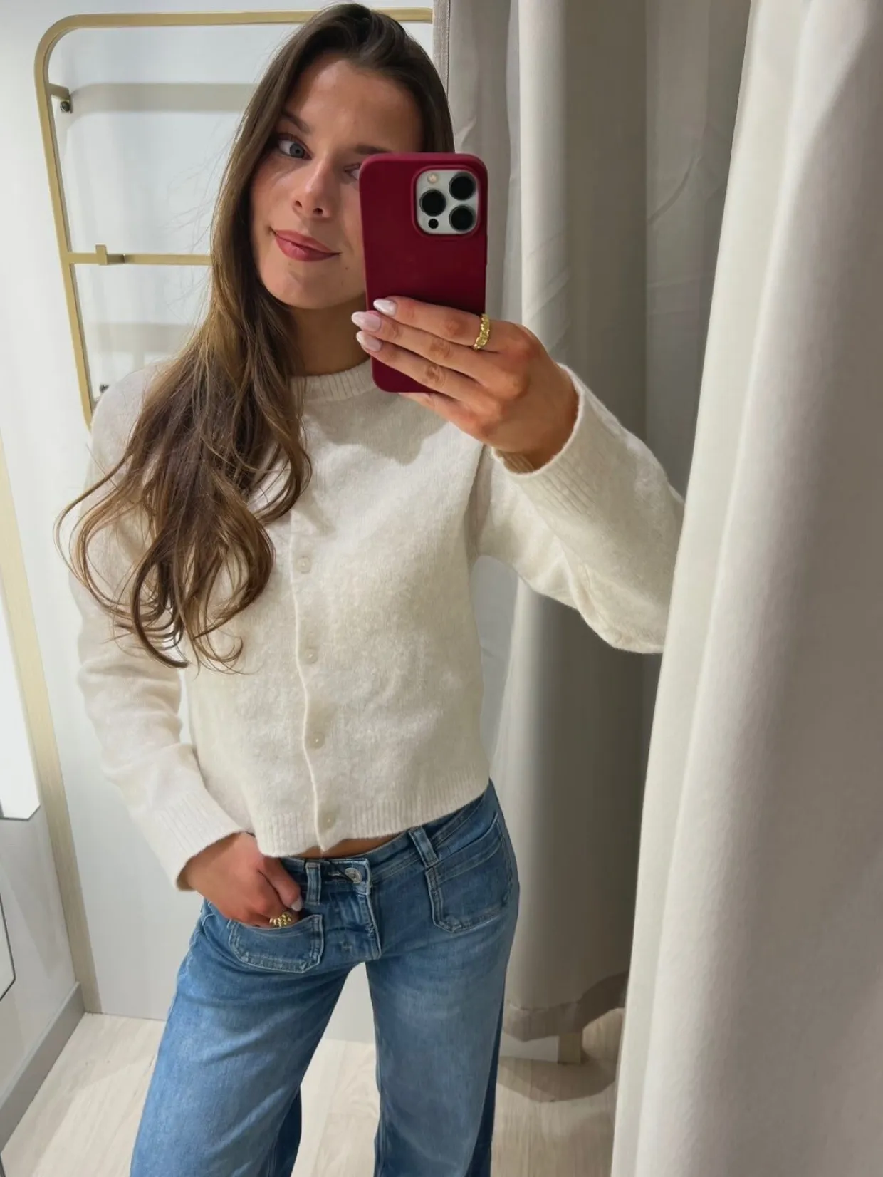 Finstrikket cardigan